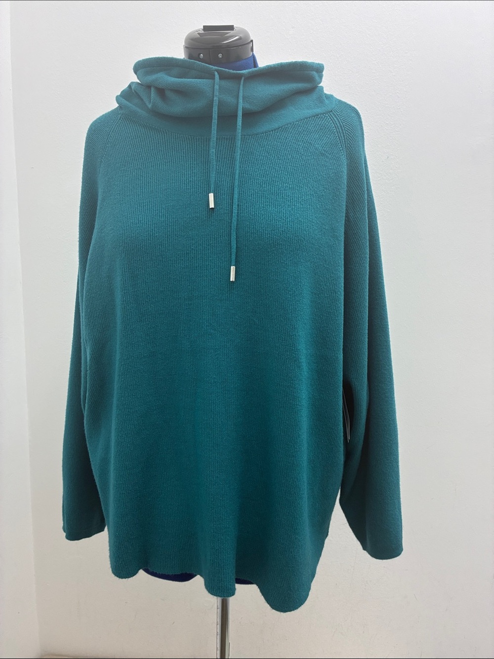 Workshop Republic Clothing Teal Cowl Neck Pullover